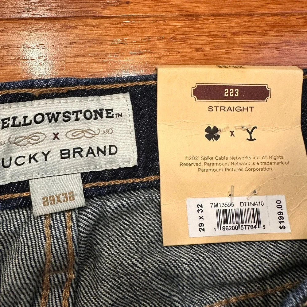 New Lucky‎ Brand x Yellowstone 223 Straight Leg Jeans Mens 29x32 Dark Wash Fade